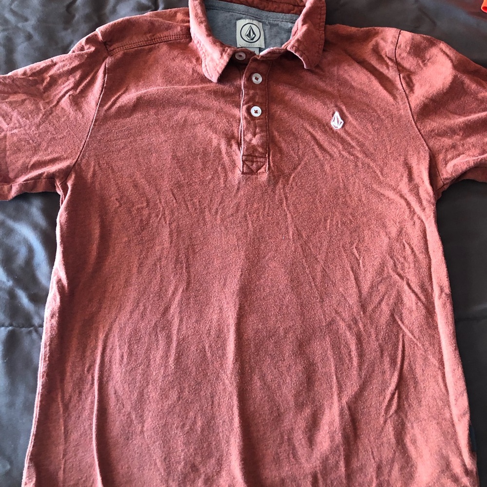 Volcom Polo Boys Medium Rust color